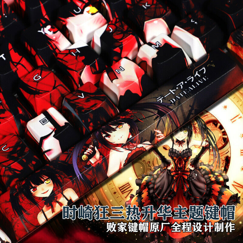 108 Keys DATE A LIVE Tokisaki Kurumi PBT Keycap Set for Mechanical Keyboard