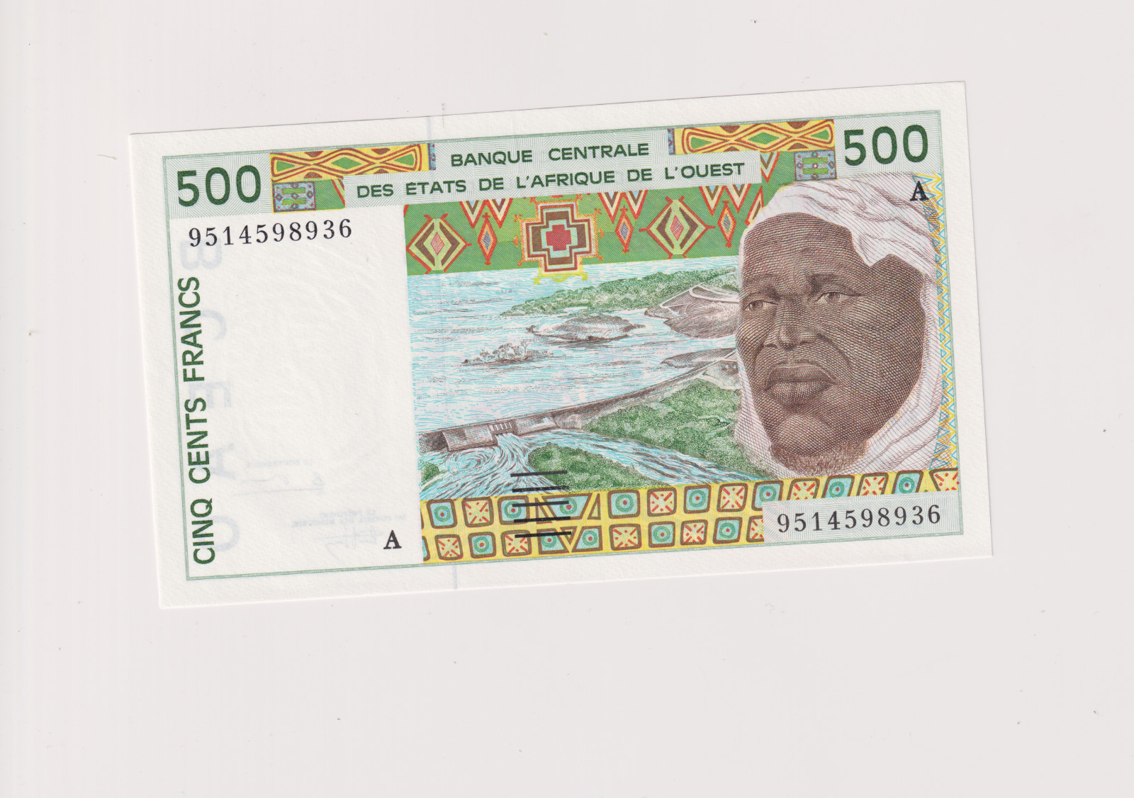 WEST AFRICAN STATES 500 FRANCS  N. D.  IVORY COAST UNC A 9514598936