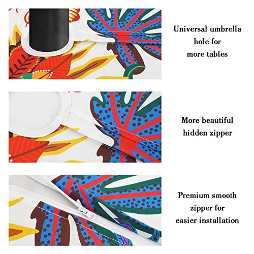 Outdoor Tablecloth with Umbrella Hole for 84" x 60" (Rectangular) Red-green