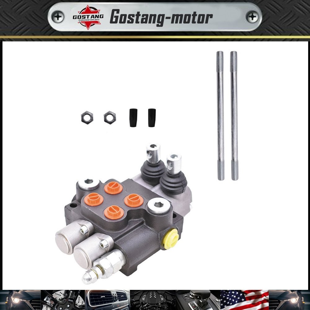 13 GPM 2 Spool 3600 PSI SAE Ports Hydraulic Control Valve Double Acting