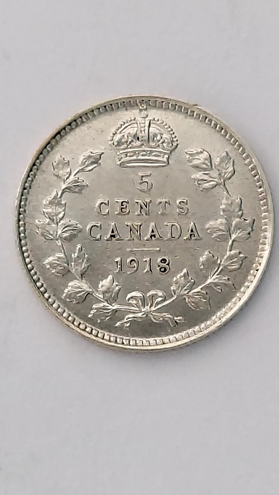 1918 Canada 5 Cent Silver, .925 Silver (#2)