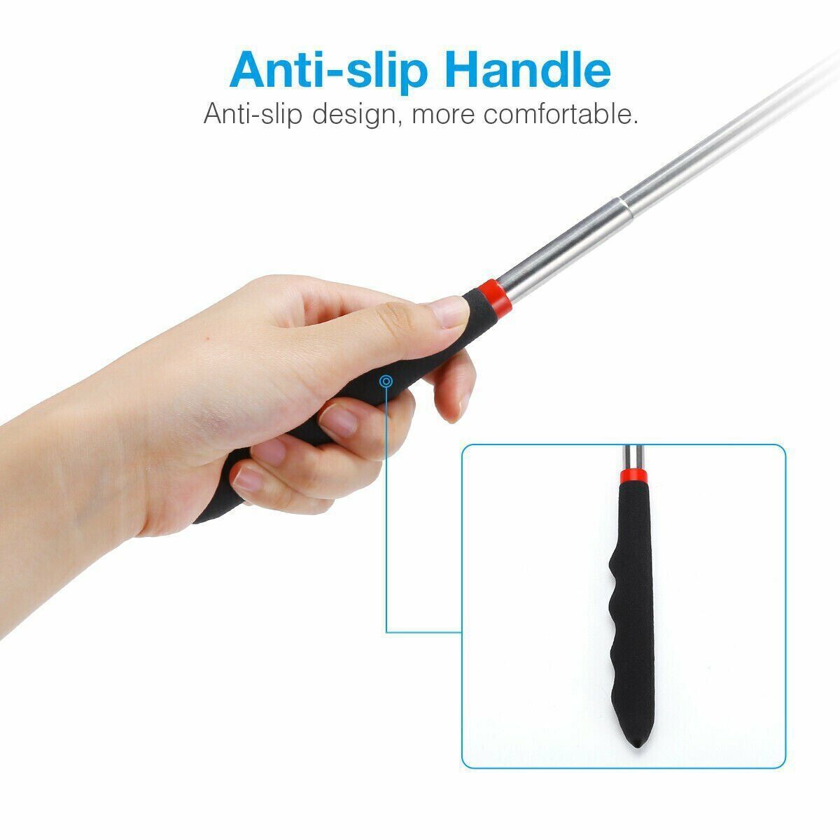 LED Lighted Mechanic Inspection Mirror Telescoping illuminate Swivel Extendable