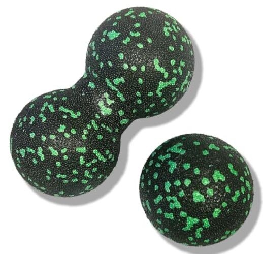 Set of 2 Peanut Massage Ball - Double Ball for Trigger Point Therapy, Green
