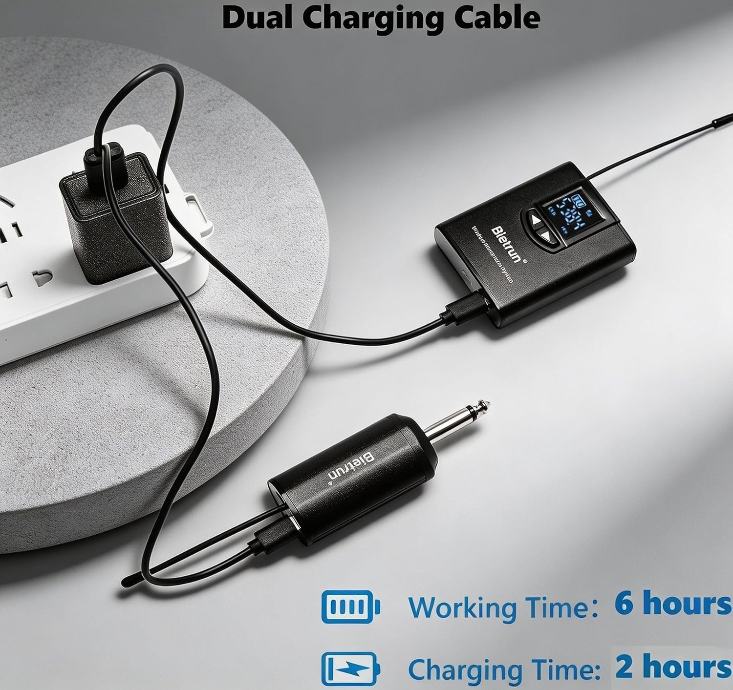 UHF Wireless Lavalier Mic System with 165ft Range & Rechargeable Transmitter