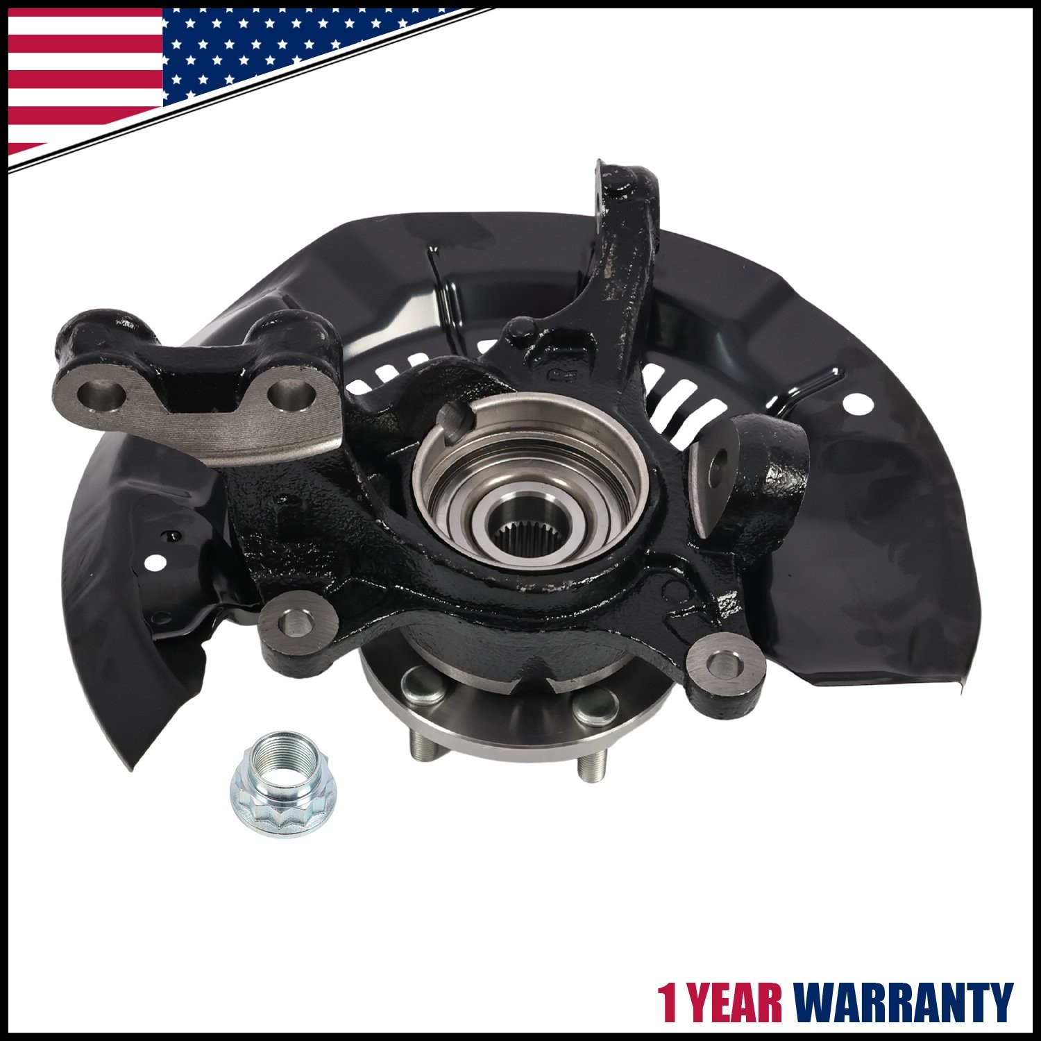 FWD Front Right Steering Knuckle & Wheel Hub Bearing for 2011-2017 Toyota Sienna