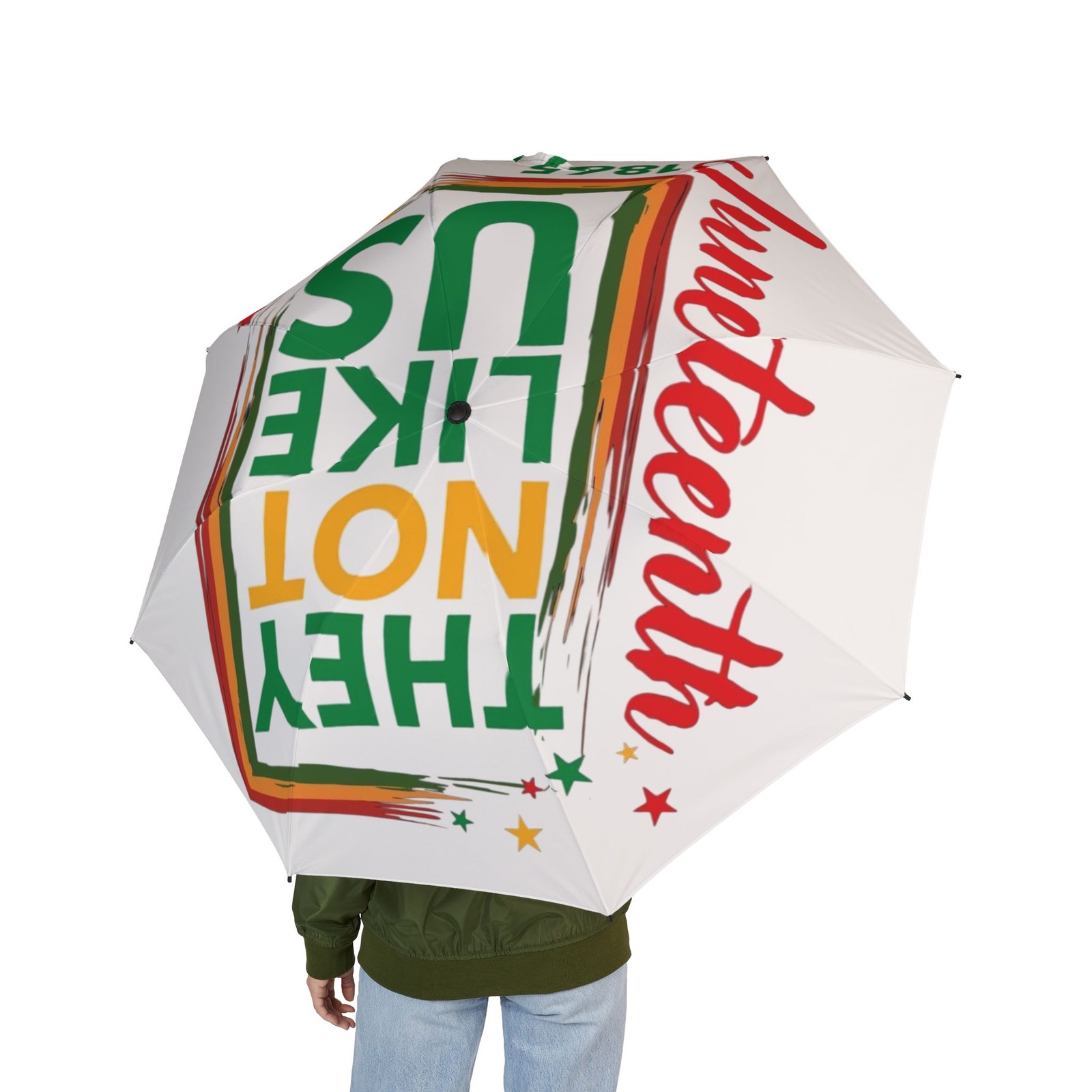They Not Like Us umbrella | Foldable Rain Umbrella, Bold Text Design