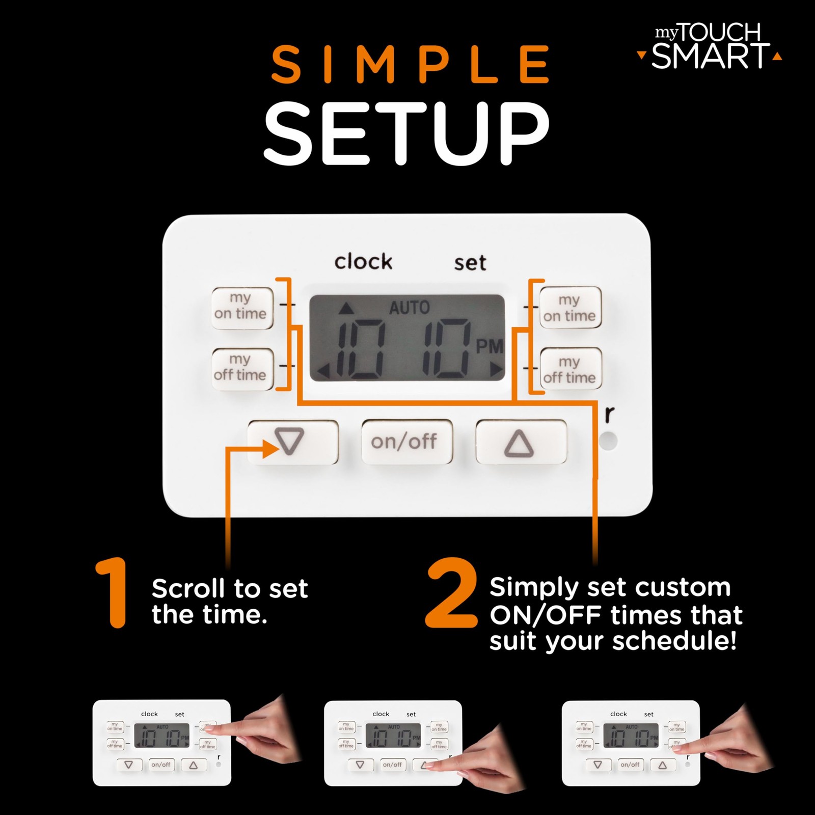Jasco myTouchSmart Simple Set Indoor Plug-in Digital Timer, 36253
