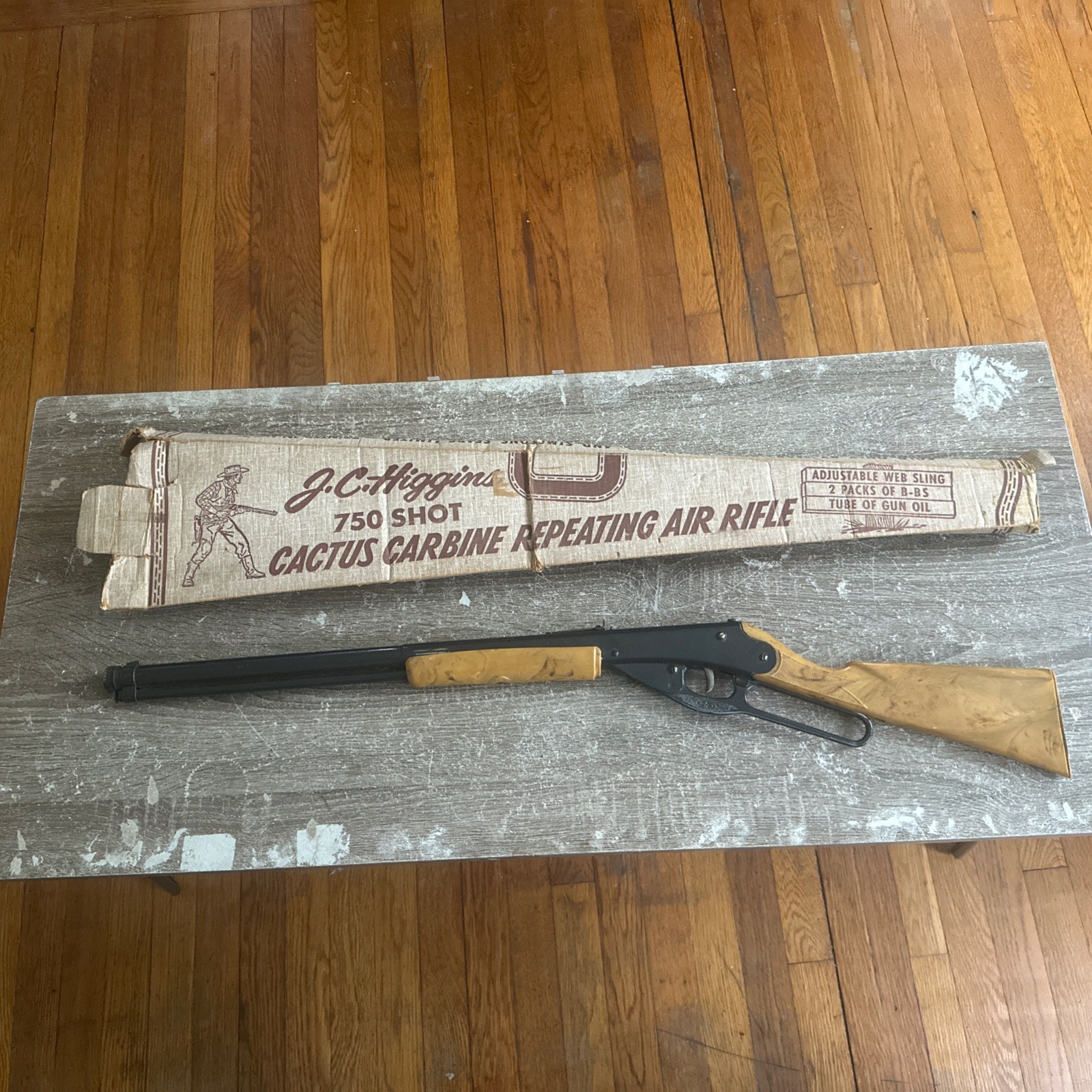 Vtg JC Higgins Cactus Carbine Air Rifle w Orig Box
