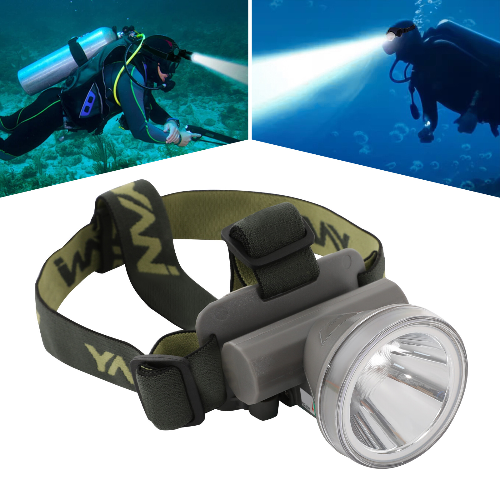 LED Head-mounted Diving Lamp Rechargeable Diving Headlamp Diving Light 90° 5W