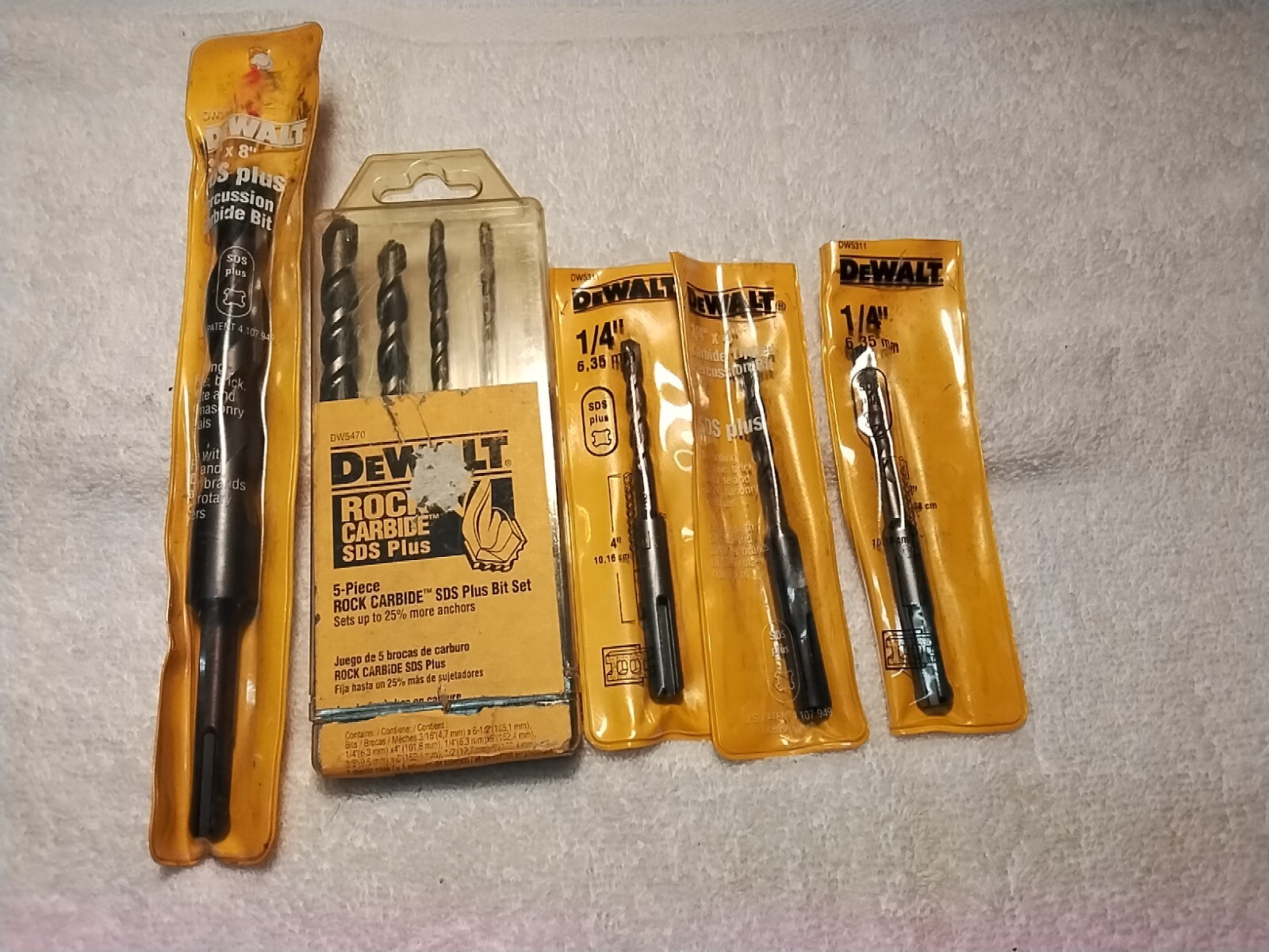 SDS-PLUS  9PC  DEWALT ROUTER HAMMER BIT SET
