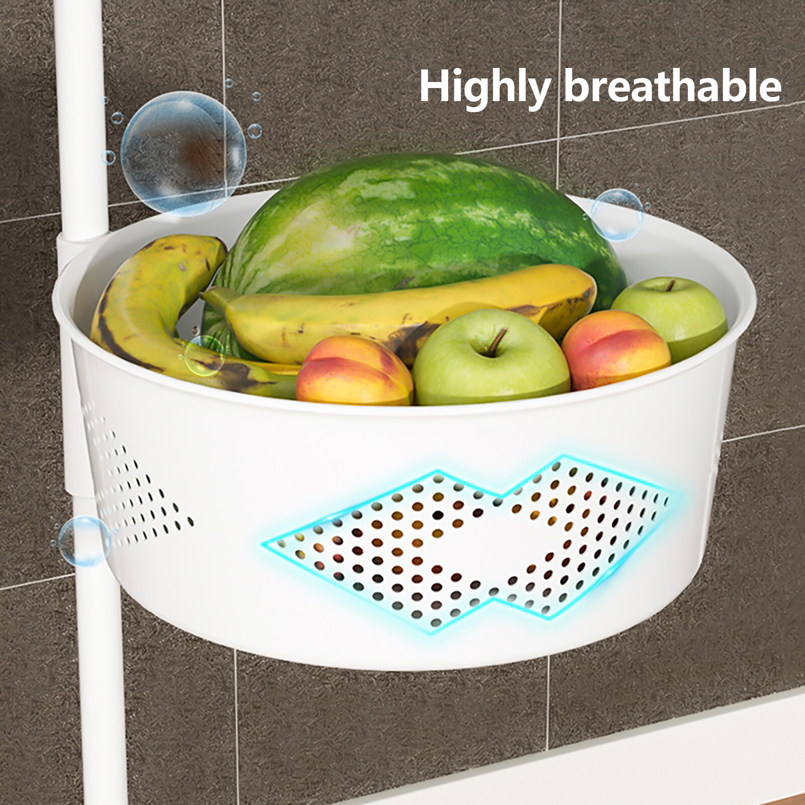 Storage Basket With Wheels Vegetable Rotating Basket Rack Kitchen Organizer New