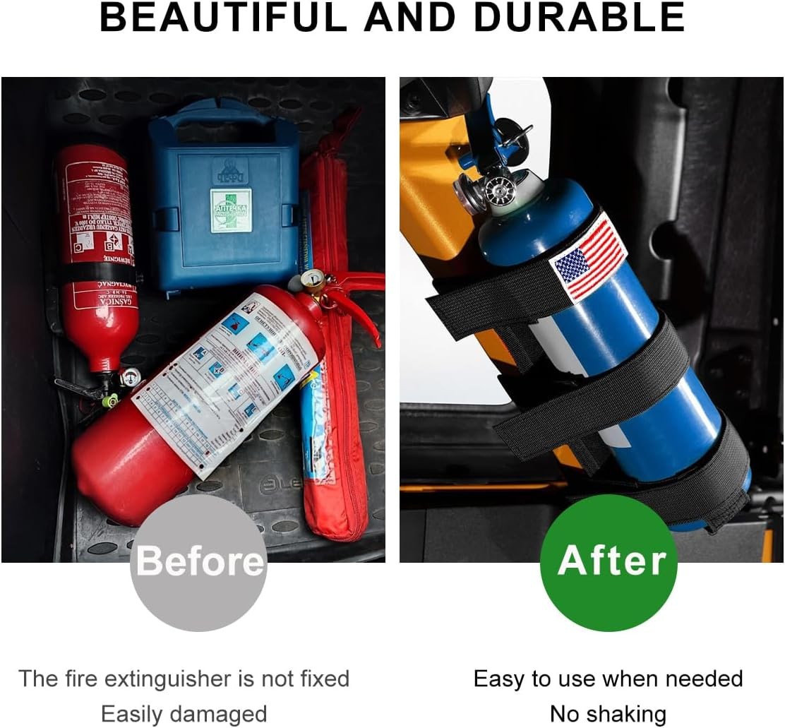 Fire Extinguisher Holder, Roll Bar Adjustable Extinguisher Strap Brackets wit...