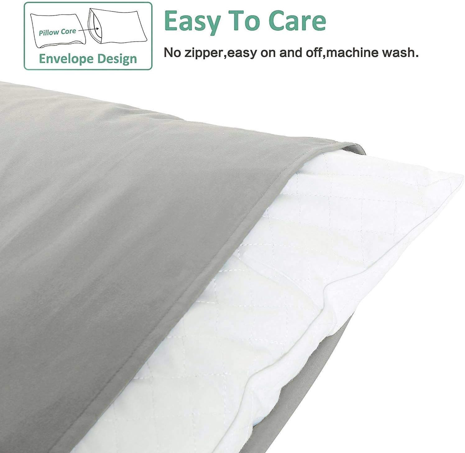 King Pillowcase Set - 2 Pack Brushed Microfiber 20X36 Pillowcases - Soft, Wrinkl