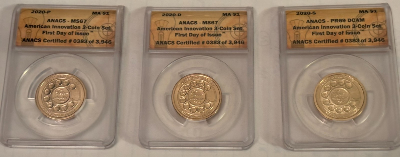 2020 P D & S American Innovation Dollar Massachusetts Telephone ANACS PR69 DCAM