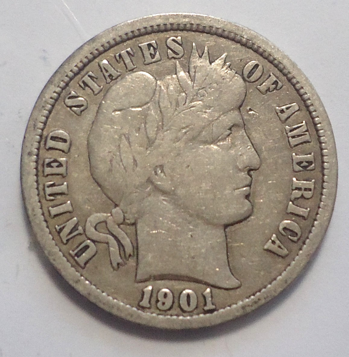 Original Very Fine VF 1901 O New Orleans Silver 10C barber dime FREE SHIPPING!