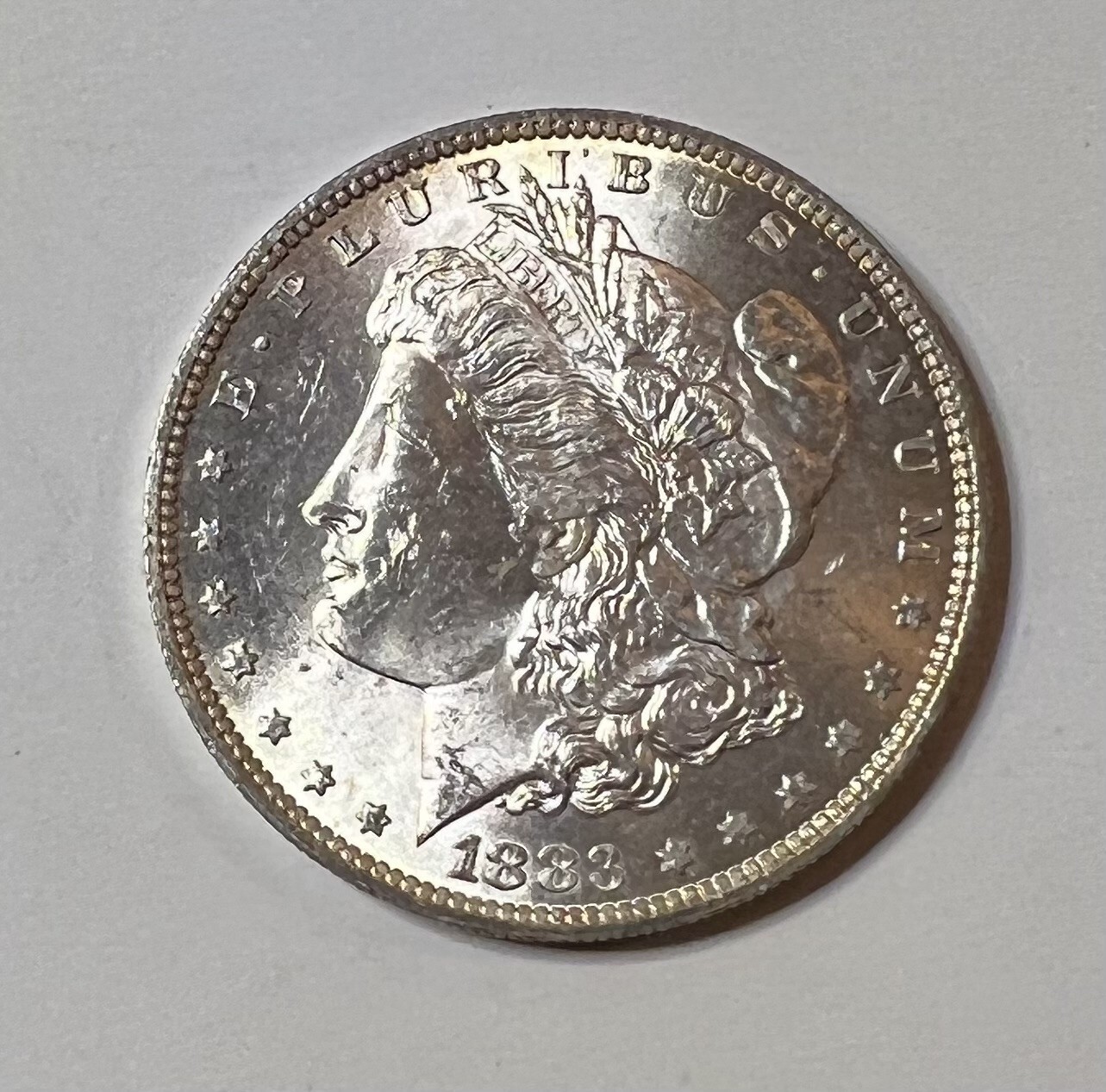 1883 O Morgan Silver Dollar $1 Yellow Rim Toning !! NICE !