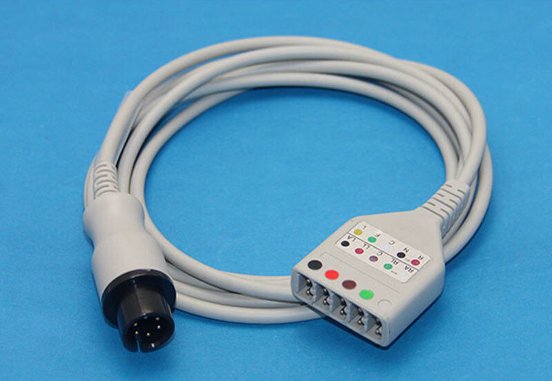 5Leads ECG Trunk cable Patient monitor LL ECG Cable AHA IEC 6Pin