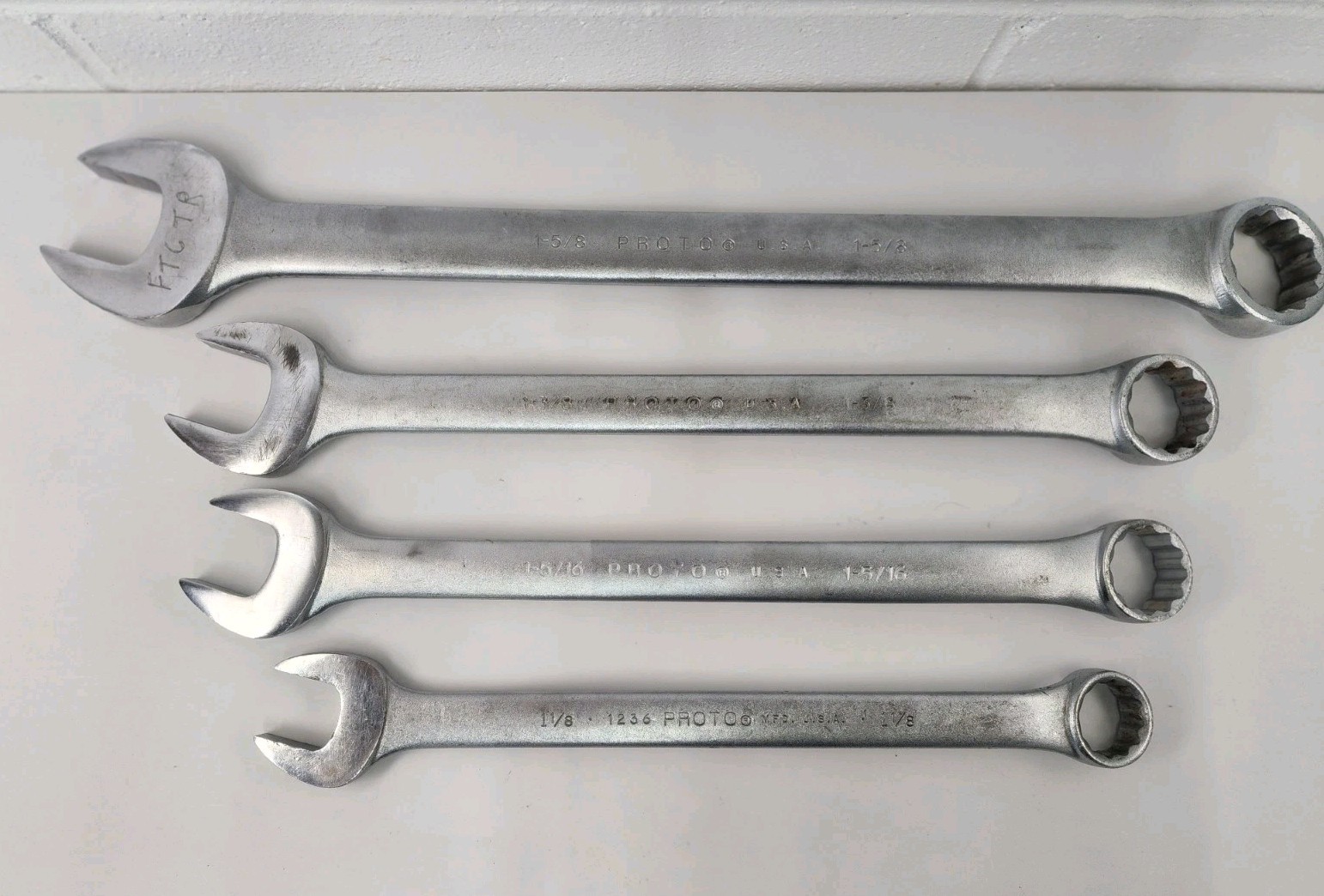 PROTO TOOLS 4 pc Wrench Lot - Combination Wrench 1236 1242 1244 1252