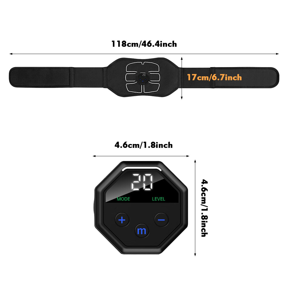10 Modes EMS Abdominal ABS Muscle Stimulater Training Toner Workout Fitness Belt