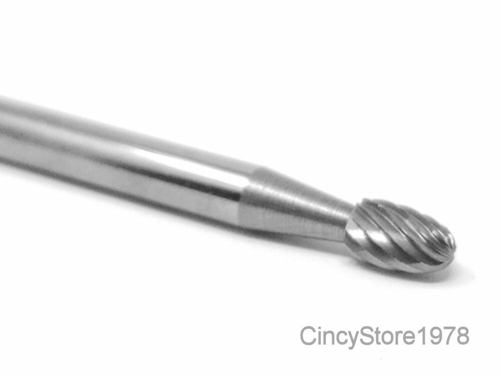 SE41S Oval Shape Carbide Burr Bur Cutting Tool Die Grinder Bit 1/8"  NEW