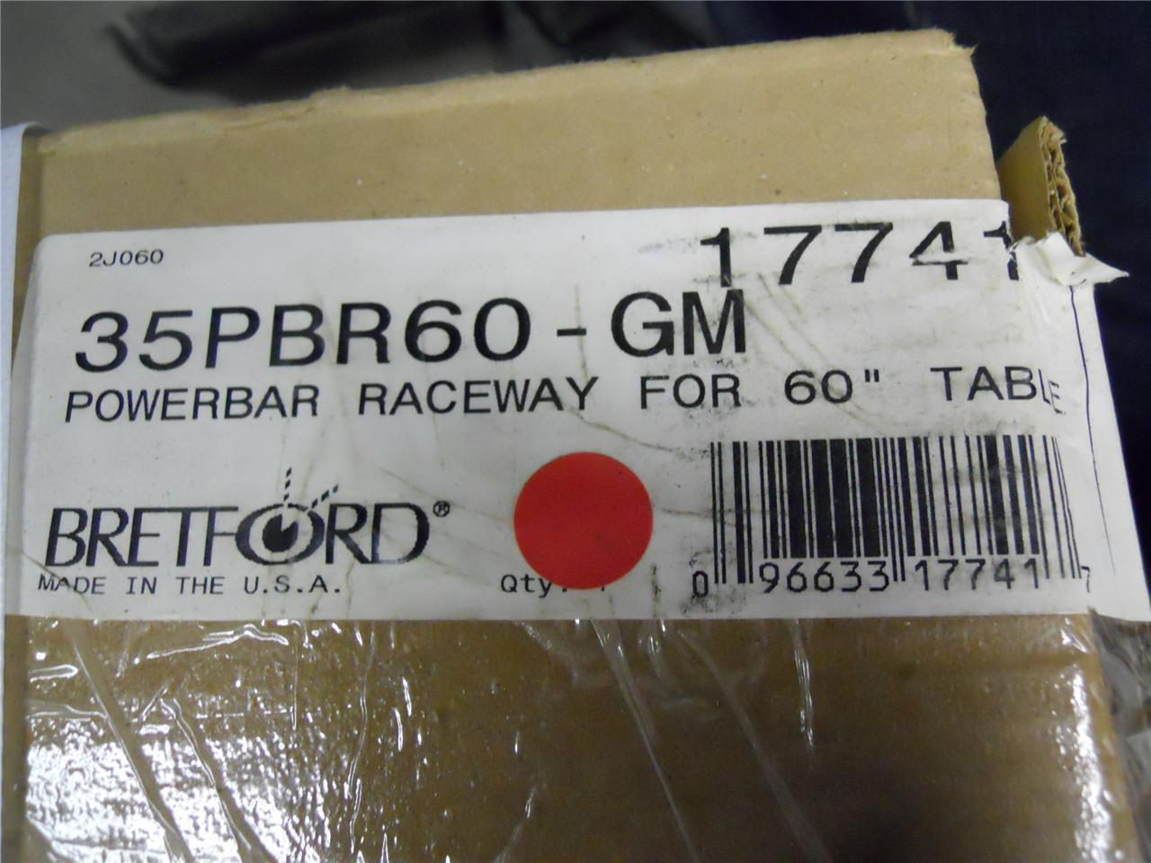 Bretford 359PBR60-GM POWER BAR RACEWAY 60" TABLE Hardwire/softwire components