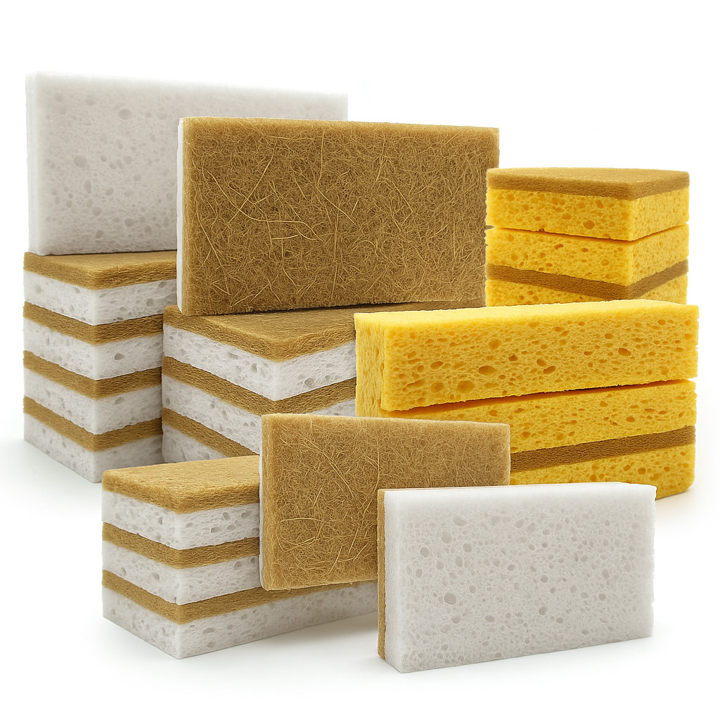 10pcs Eco-Friendly Coconut Scrub Sponges Natural Biodegradable Dishwashing Pads