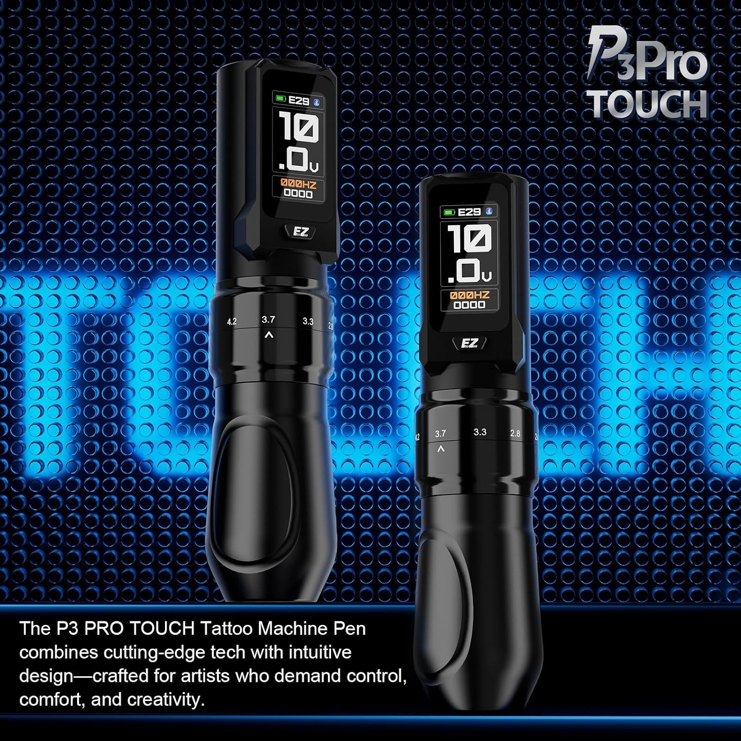 Touchscreen Tattoo Machine, Adjustable Strokes, Black