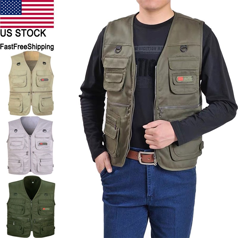 Men's Travel Vest Photography Reporter vest Concealed Carry Vest Fishing Vest