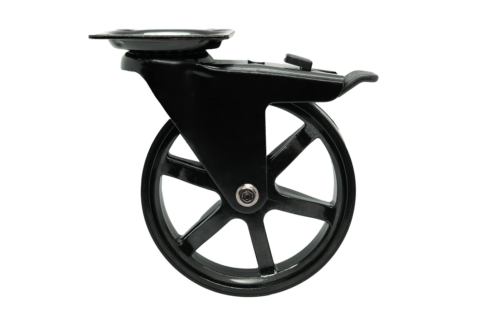 8300E Vintage Series 4-Inch 6-Spoke Designer Caster, 4 Pack - Gloss Black