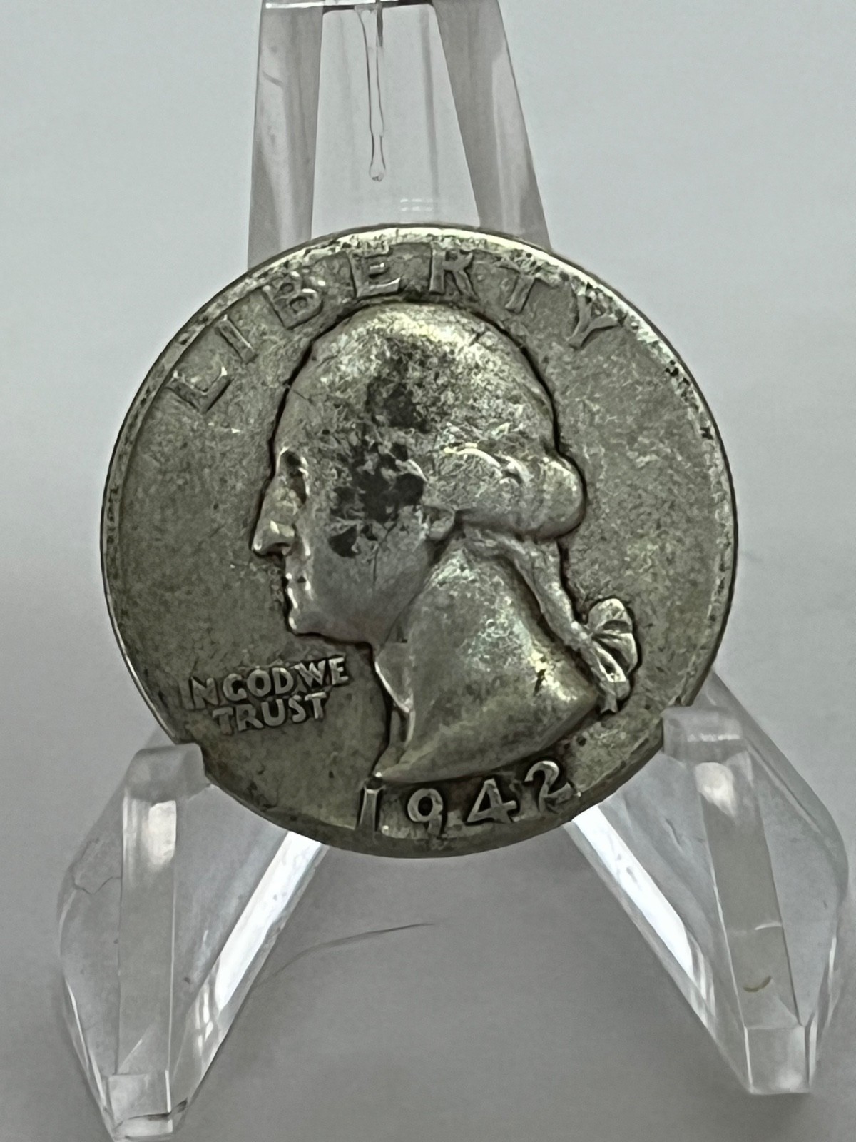 1942 Washington Silver Quarter 25c Circulated # TA48