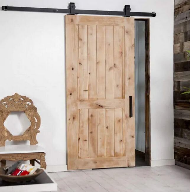 Modern Sliding Door Complete Set 200cm - Sliding Door System Complete Set Black