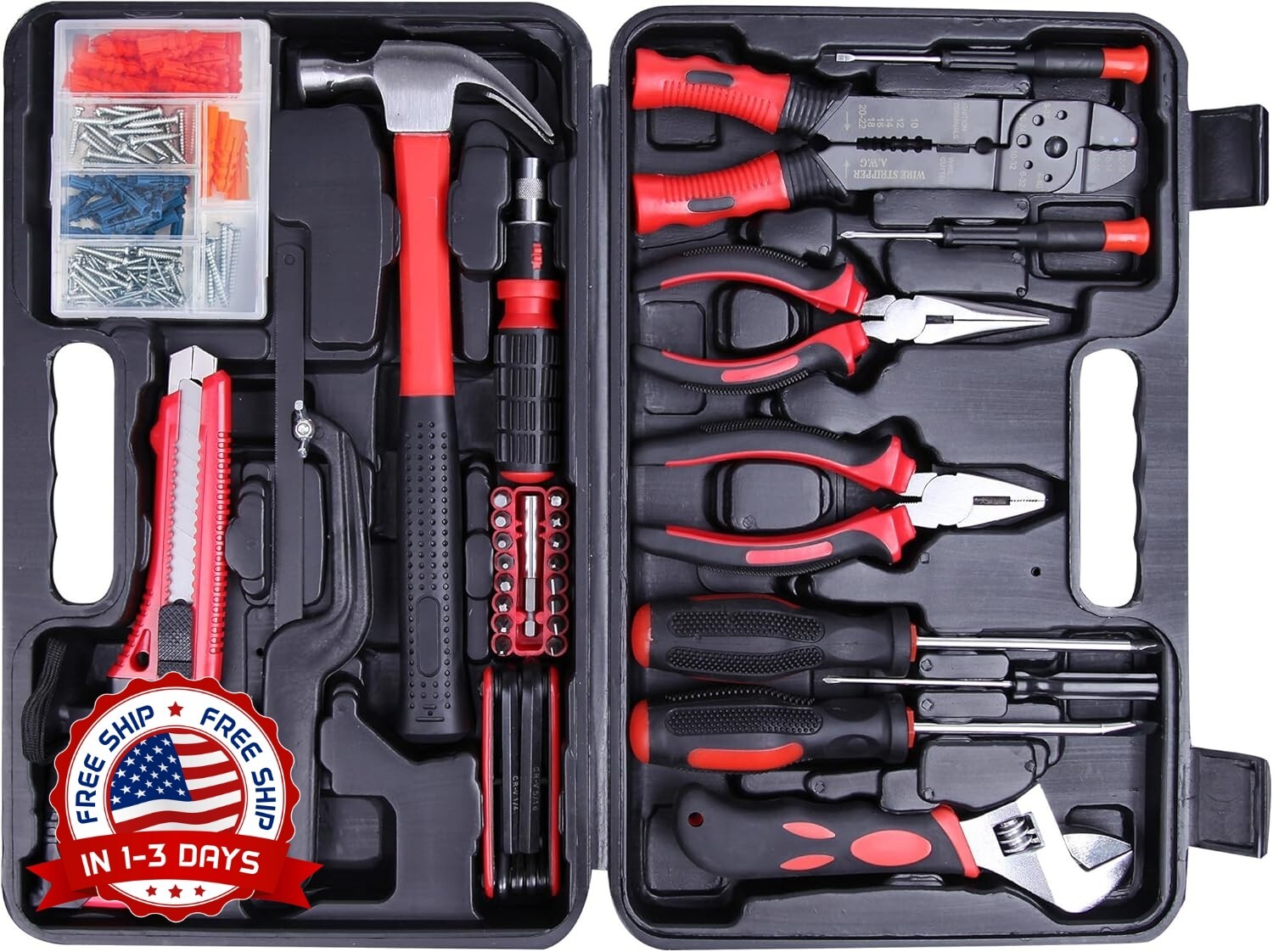 Profesional Juego De Herramientas Manuales Generales Para El Hogar De 160 Piezas