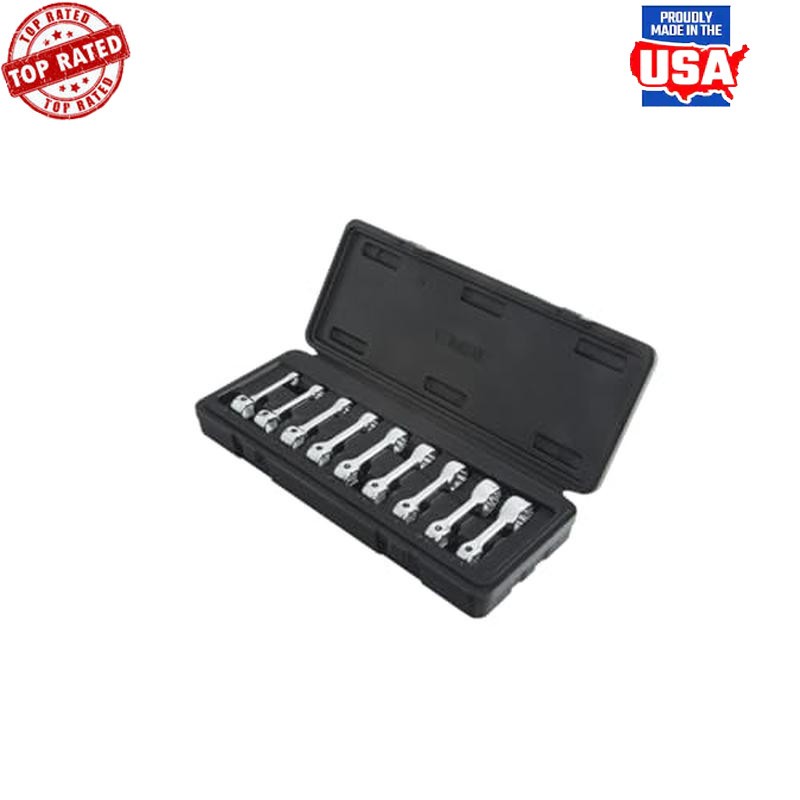 9 Piece 3/8 inch Drive SAE Torque Adapter Set Alloy Steel Powder Coated New