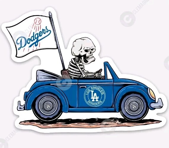 Los Angeles Dodgers STICKER - Skeleton Car MLB Baseball LA Freeman Mookie Betts