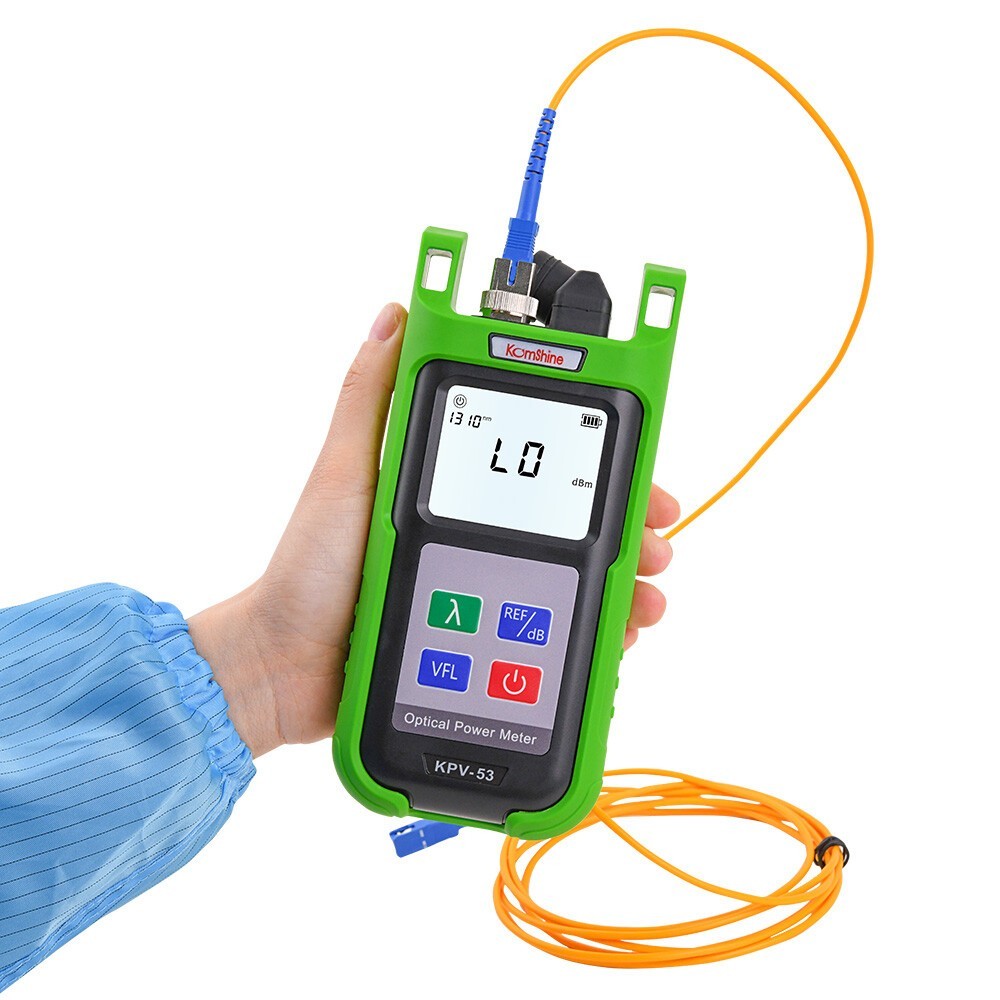 updated Komshine -70~10dBm KPV-53 2-in-1 Optical power meter built in 10mW VFL