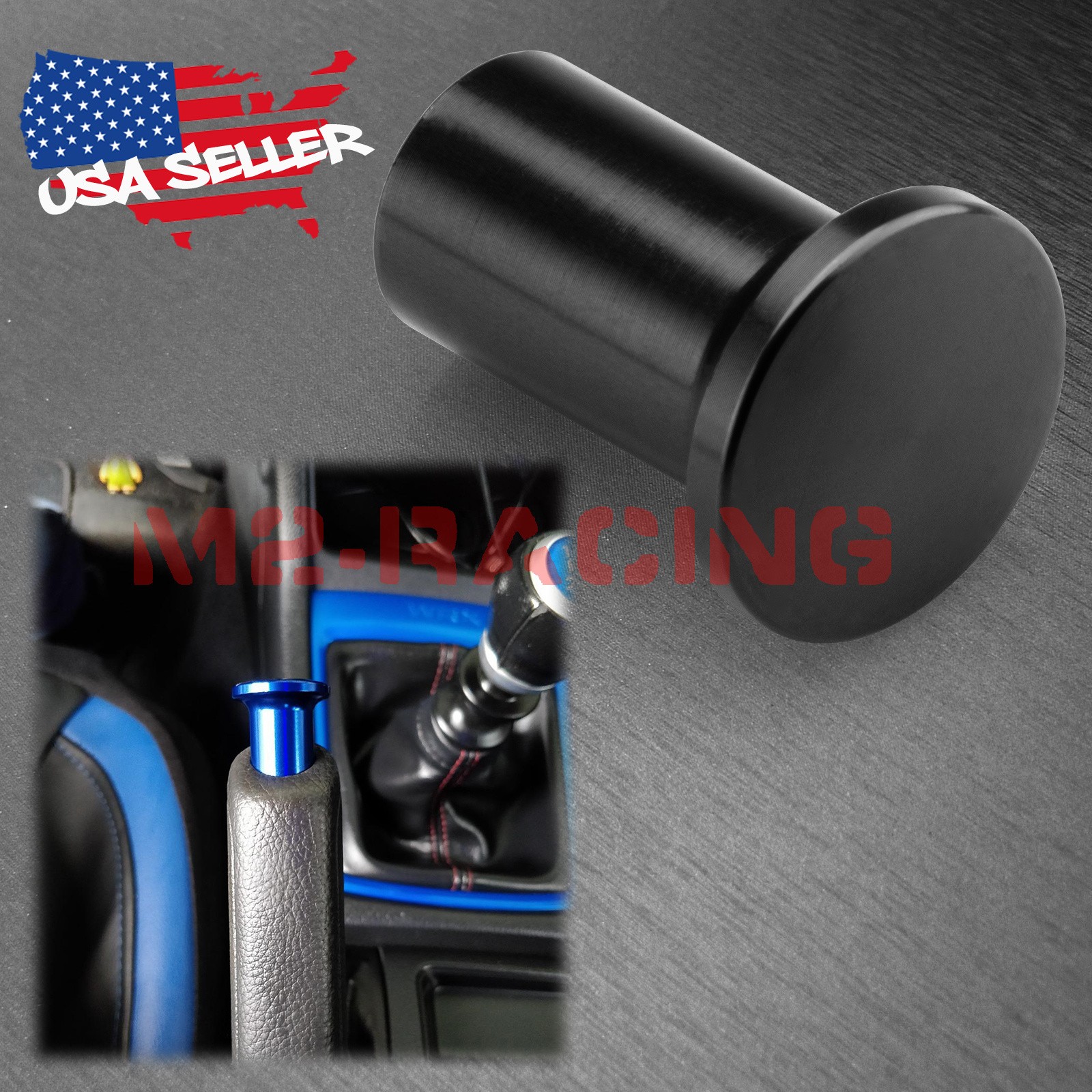 Black E-Brake Hand Brake By-Pass Locking Button Knob For Subaru BRZ Toyota FRS