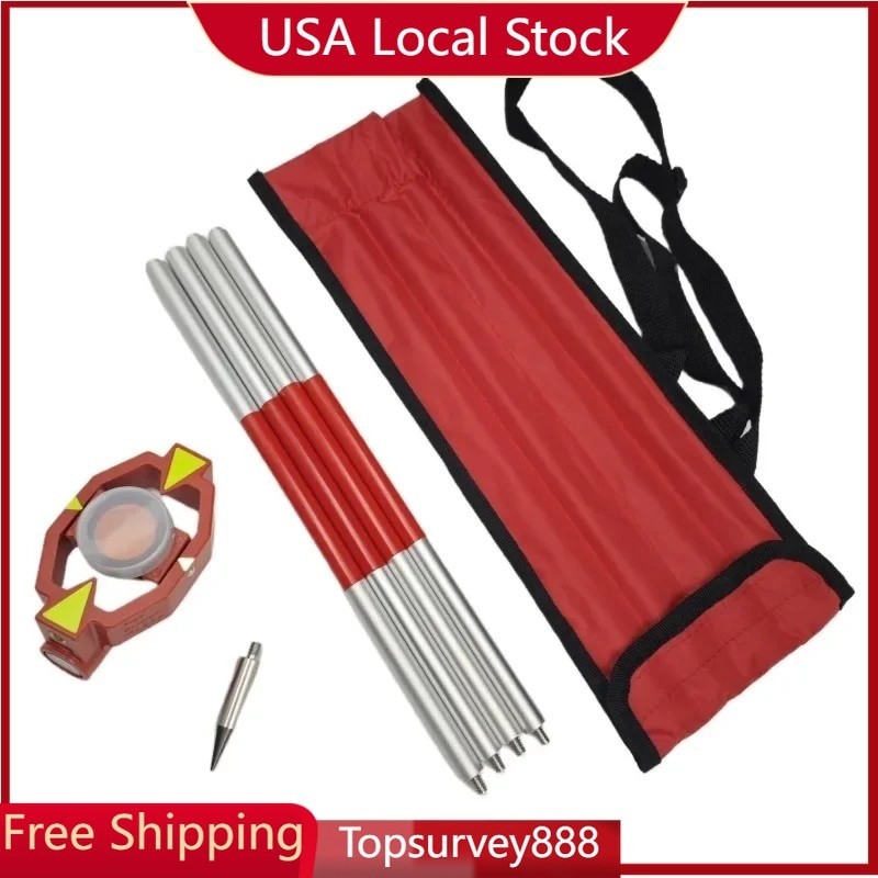 GMP111 Mini Surveying Prism & Ground Pole for Leica Total Station +17.5MM Offset