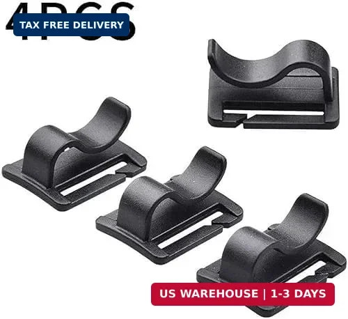 4pcs Black Water Bladder Tube Clips for Hydration Pack,Universal Hydration Pack