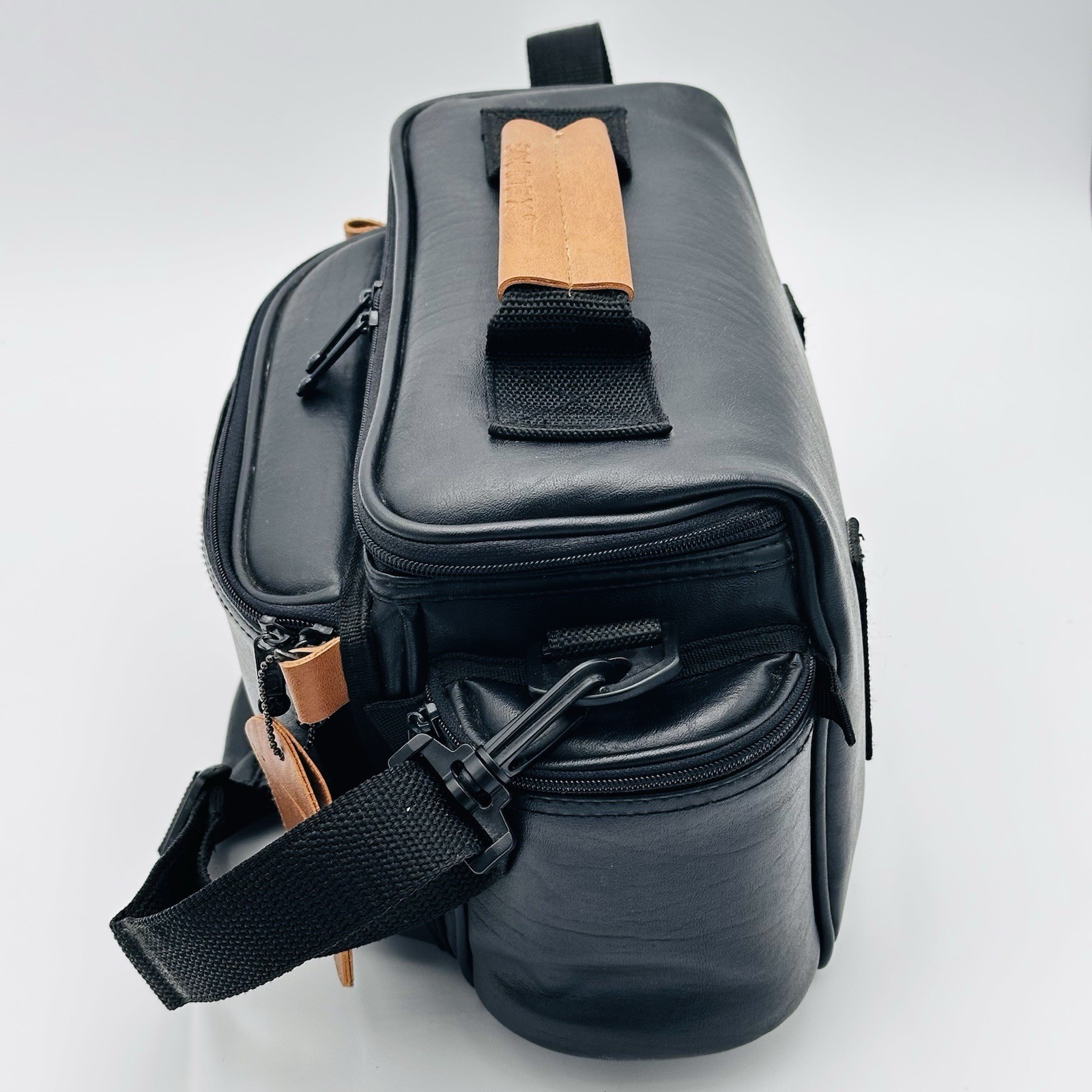 Solidex Performance Video Leather Camera Camcorder Bag Large 5 zippered pockets