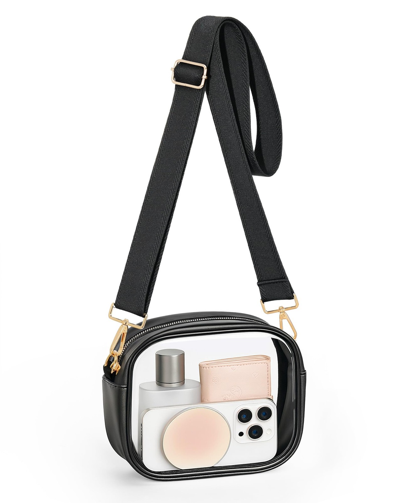 Bulado Clear Bag for Stadium Events, Purses Women Black