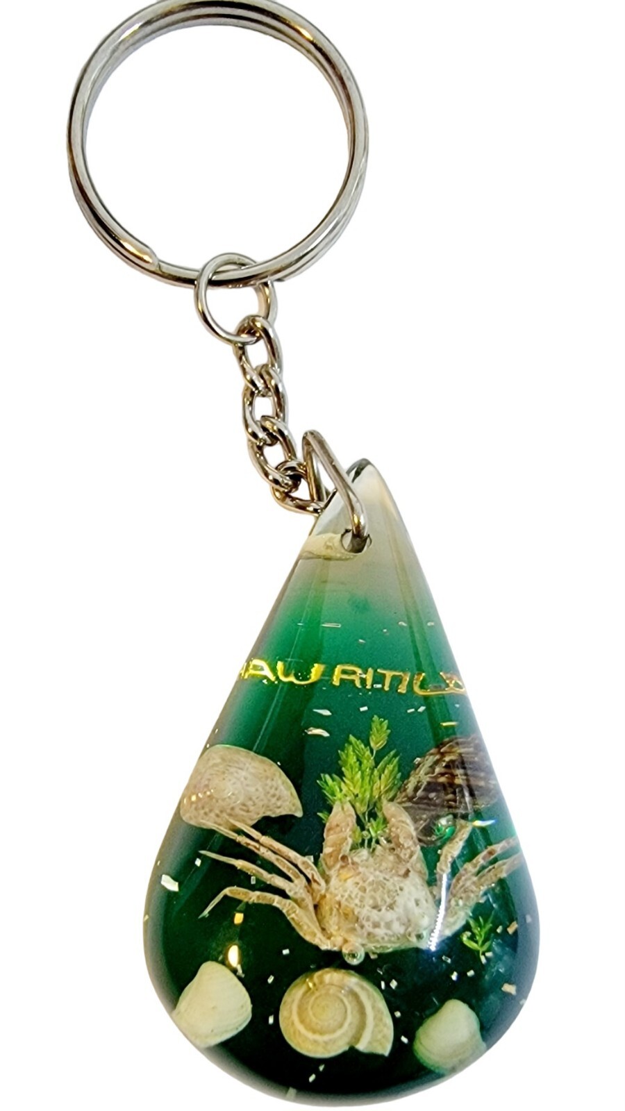 Mauritius, Africa Keychain Underwater Seashell Island Souvenir Keyring Gift