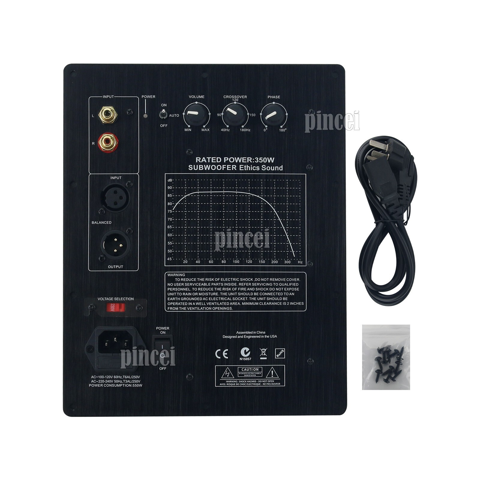 Subwoofer Amplifier Board Plate Amp Ethics Sound 350W For Closed& Phase-Inverted