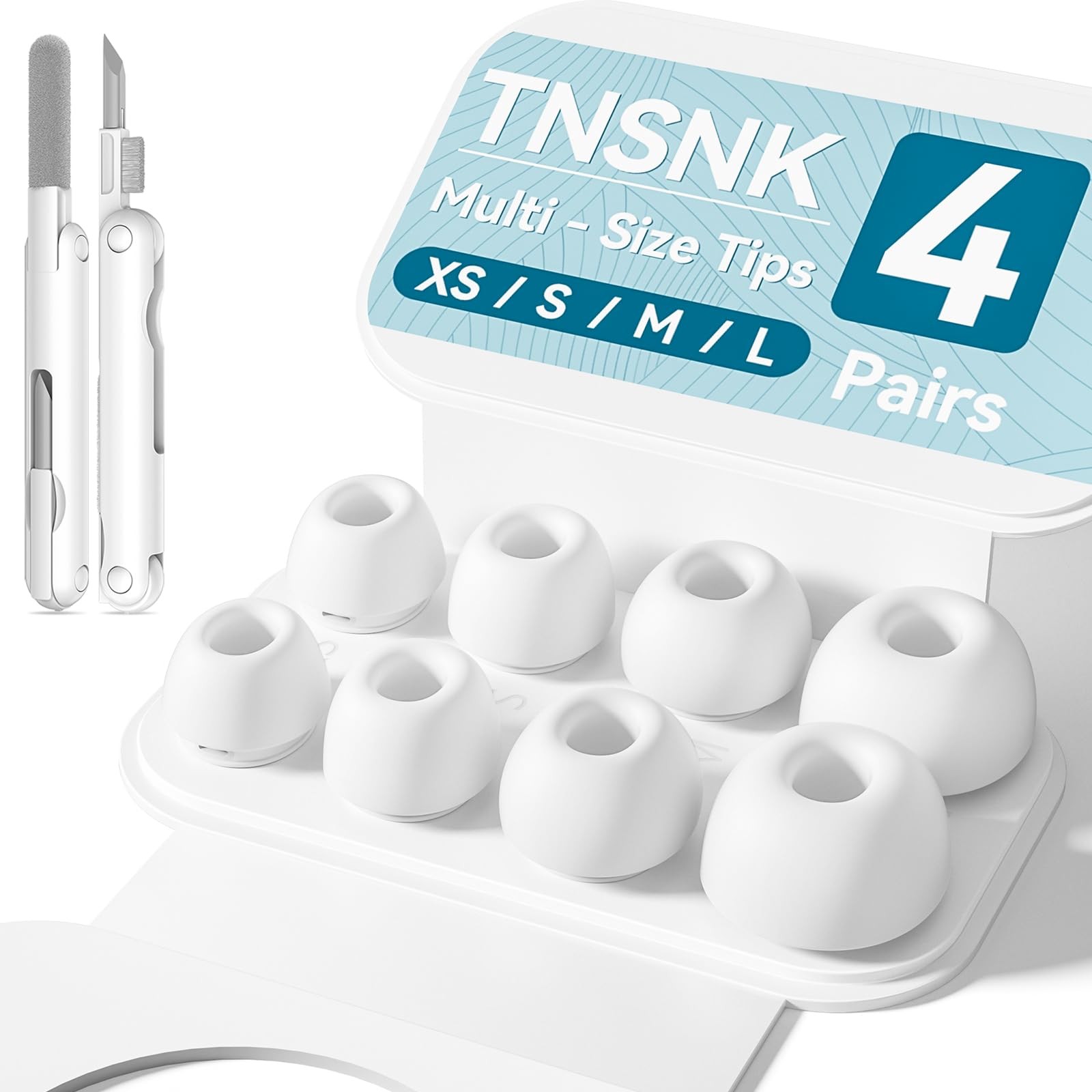 4 Pairs Replacement Ear Tips for Airpods Pro 1st /2nd 2019/2022/2023 with Noi...