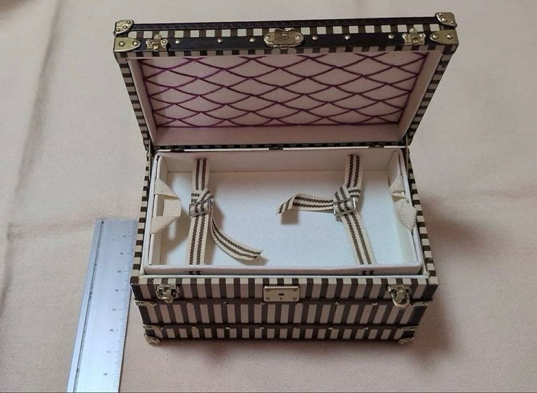LOUIS VUITTON Trunk Paperweight Mini Striped Trunk Malle Courier Box