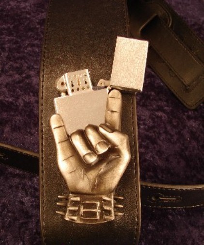 REBEL GUITAR STRAP METAL FIST LIGHTER - SYNYSTER GATES of AVENGED SEVENFOLD