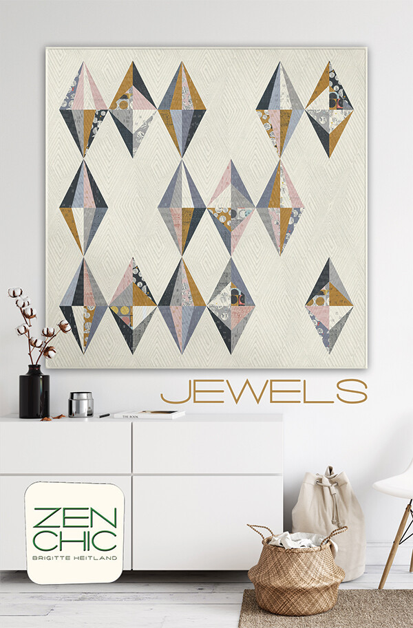 Quilt Pattern JEWELS Fat 1/8th Friendly ZEN CHIC  Celestial