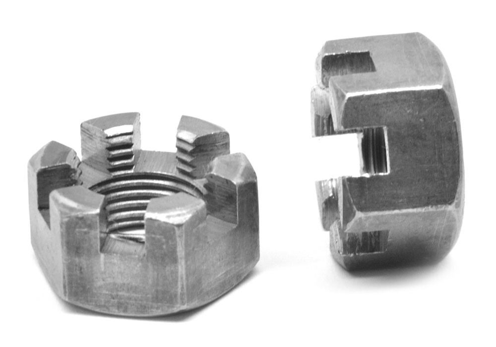 1"-14 Fine Thread Grade 2 Slot Finished Hex Nut Plain Finish