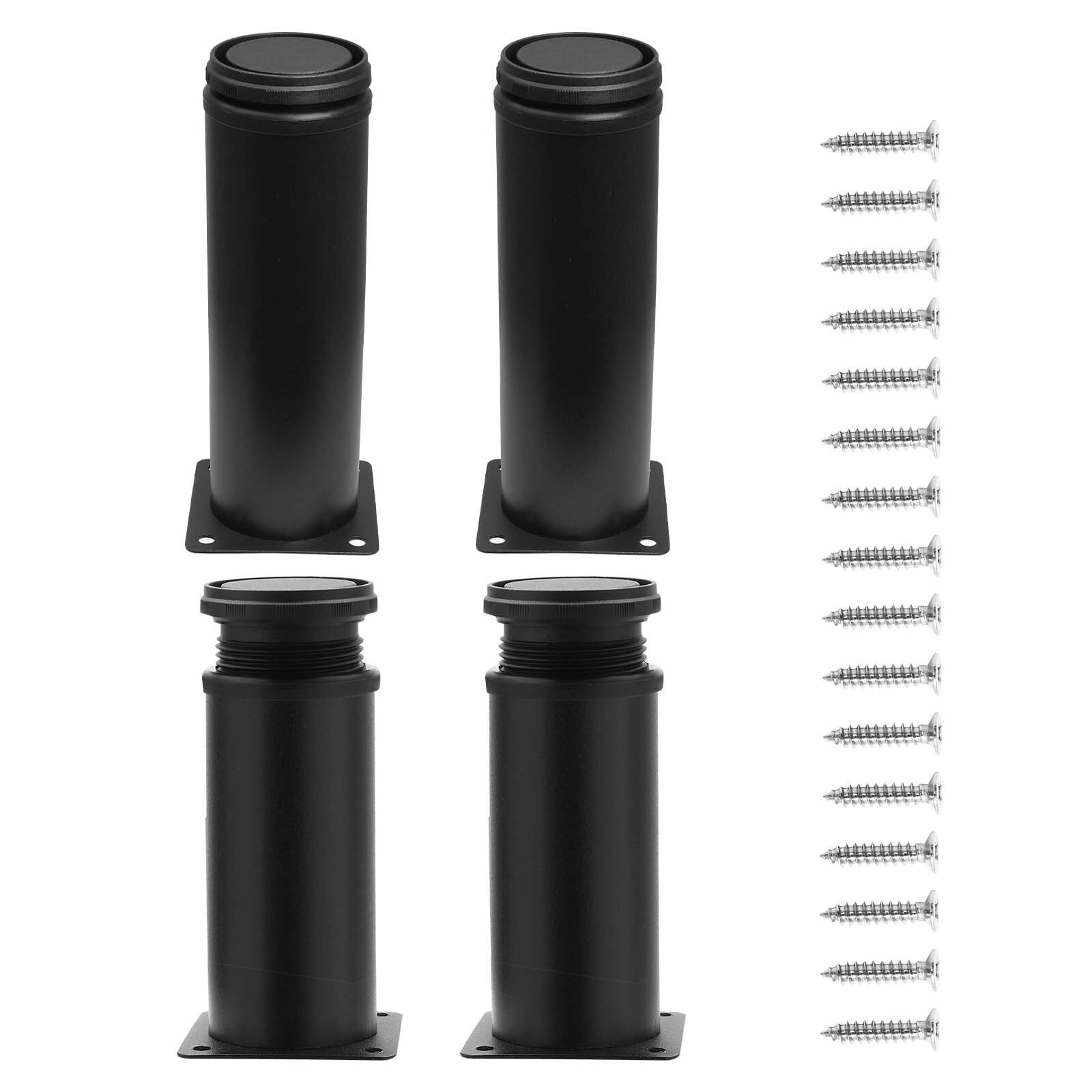 7 Inch Adjustable Furniture Legs Set of 4 Stainless Steel Cabninet Legs Black...
