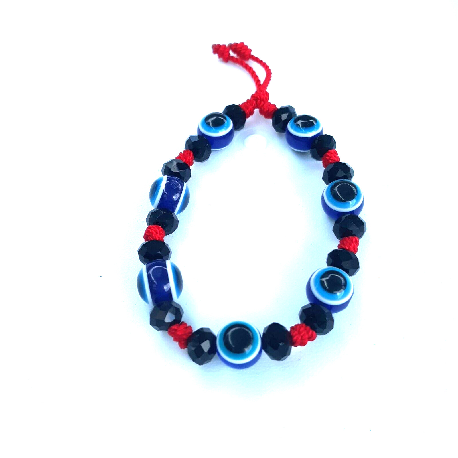 Protection Bracelets Bllue Evil Eye  with black crystal in black Crystal