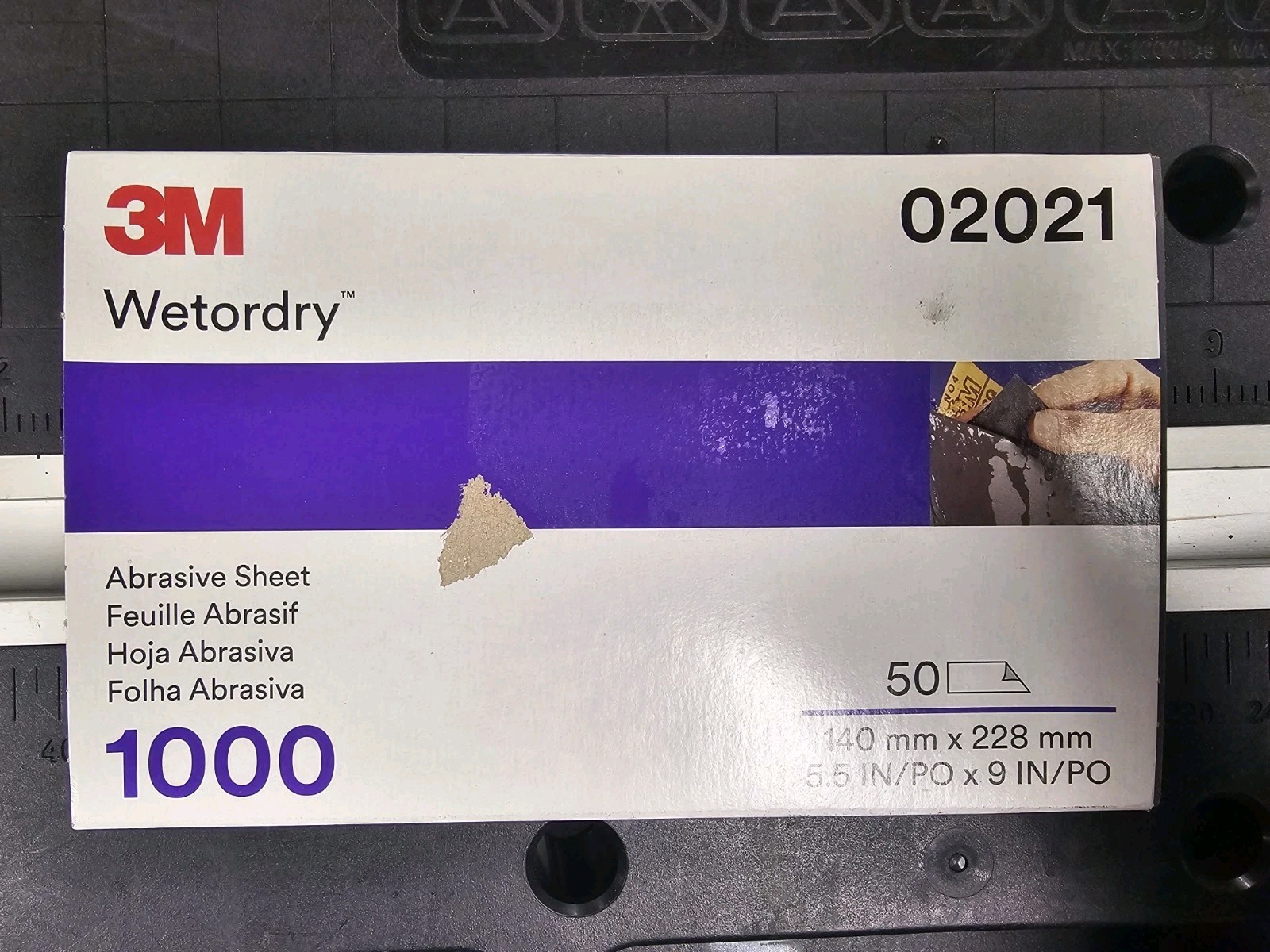 3M 02021 Imperial Wetordry 5 1/2 x 9 Inch Abrasive Paper 10 Sheets 1000 Grit